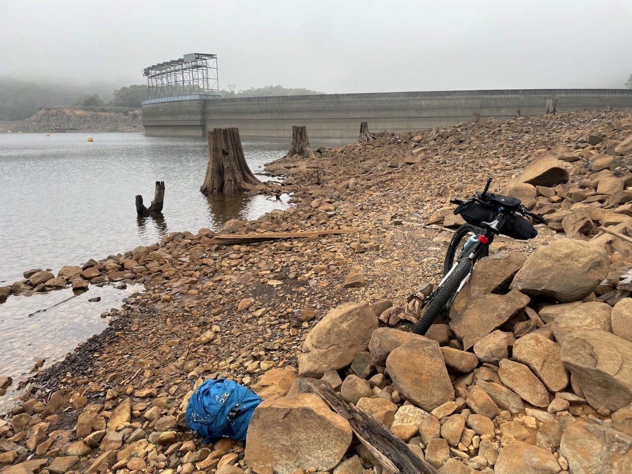 Clark Dam having paddled across