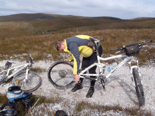 Flat Tyre on Heemskirk Range Track